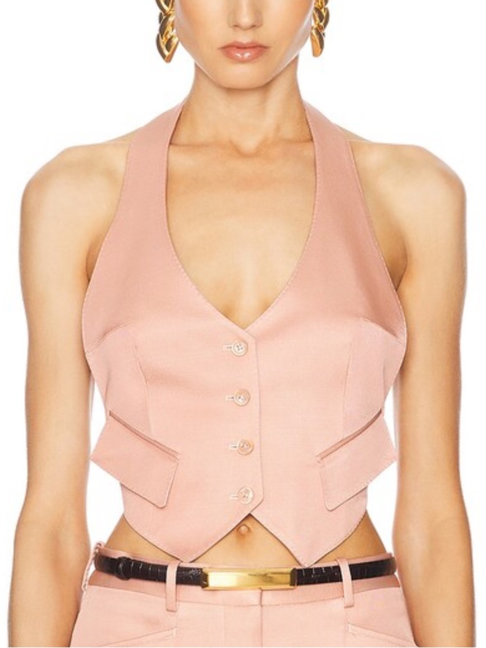 Tom Ford Open Back Waistcoat Button Front Vest - Pink